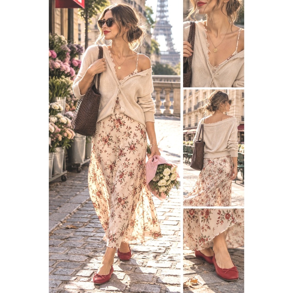 Pas de Calais cardigan cream silk blend french parisian chic jeans fall layer sm